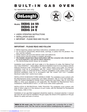 Delonghi DEBIG 24 SS User Operating Instructions Manual