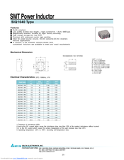 Delta Electronics SIQ1040 Specifications