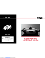 Deni 8230 Use And Care Instructions Manual