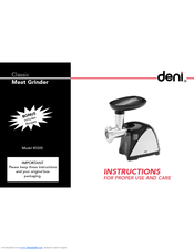 Deni 3300 Instructions For Proper Use And Care Manual