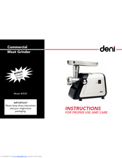 Deni 3500 Instructions For Proper Use And Care Manual