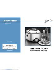Deni MULTI-FRYER 9200 Instructions For Proper Use And Care Manual