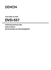 Denon DHT487DV - DHT Home Theater System Operating Instructions Manual