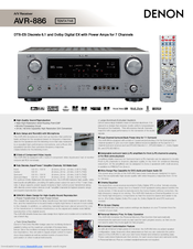 Denon AVR-886S Specifications