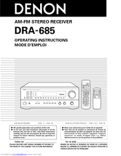Denon DRA-685 Manuals | ManualsLib