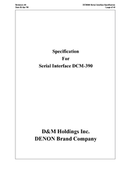 Denon DCM-390 Specification