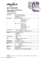Devolo dsl+ 1100 WLAN Technical Specifications