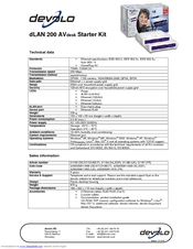 Devolo dLAN 200 AVdesk Specifications