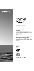 Sony DVP-NC675P  (DVP-NC675P CD/DVD Player) Operating Instructions Manual