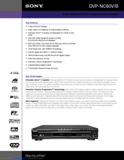 Sony DVP-NC80V Operating Instructions (DVPNC80V) Specifications