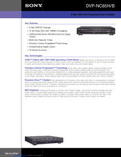 Sony DVP-NC85H/B - Cd/dvd Player Specifications