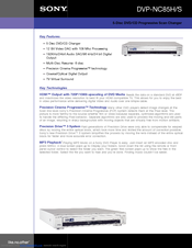 Sony DVP-NC85H/S - Cd/dvd Player Specifications