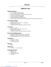 Eicon Networks ISDN NT1 Unit Specification