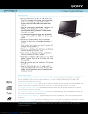 Sony DVP-FX930/W - Portable Dvd Player Specification Sheet