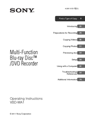 Sony VBD-MA1 Operating Instructions Manual
