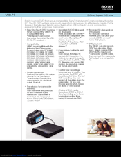 Sony DVDirect Express VRD-P1 Specifications