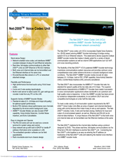 Digital Voice Systems Net-2000 Specifications