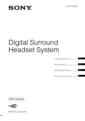 Sony DR-GA500 - Digital Surround Headset System Operating Instructions Manual