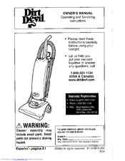 Dirt Devil M085580 Owner's Manual