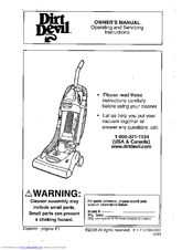 Dirt Devil M087600 Owner's Manual