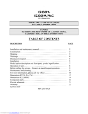 Doyon E2330PMC User Manual