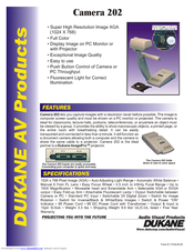 Dukane Camera 202 Specifications
