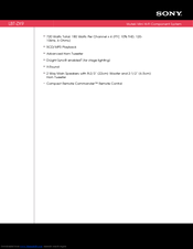 Sony LBT-ZX9 Specification Sheet