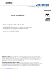Sony MHC-GX9000 - Mini Stereo System Specifications