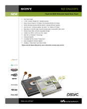 Sony MZDN430 - MZ-DN430PSBLK Psyc MiniDisc Network Walkman Specifications