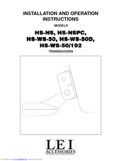 LEI accessories FISHSTRIKE HS-WS Installation And Operation Instructions Manual