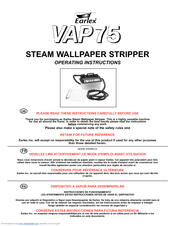 Earlex VAP75 Operating Instructions Manual