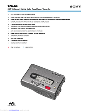 Sony Walkman TCD-D8 Manuals | ManualsLib