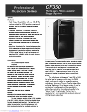 Eaw Cinema CF350 Specifications