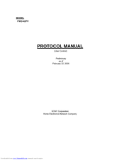 Sony FWD-42PV Protocol Manual