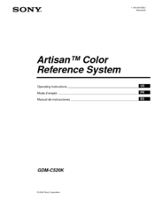 Sony GDM-C520K - Artisan Color Reference System Operating Instructions Manual
