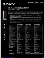 Sony SDM-HS93/W Specifications