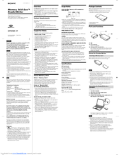 Sony MRW66E-H1 Operating Instructions