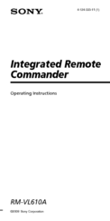 Sony RM-VL610A  (RM-VL610A Remote Commander®) Operating Instructions Manual