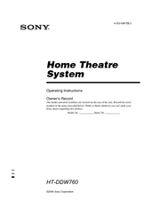Sony HT-DDW760 Operating Instructions Manual