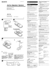 Sony SRS-T88 - Speaker - 4 Watt Operating Instructions