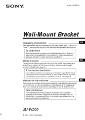 Sony SU-W200 Operating Instructions Manual