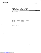 Sony Trinintron KV-32S66 Operating Instructions Manual