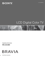 Sony Bravia KDL-22L4000 Operating Instructions Manual