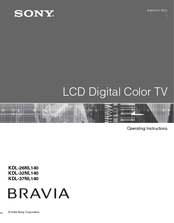 Sony KDL-37NL140 - Bravia Nl Series Lcd Television Operating Instructions Manual