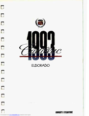 Cadillac 1993 Eldorado Owners Literature