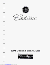 Cadillac 1994 SEDAN DEVILLE Owners Literature