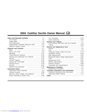 Cadillac 2004 Seville Owner's Manual