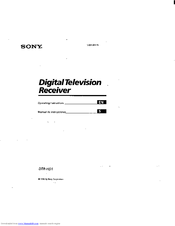 Sony DTR-HD1 - Digital Television Tuner Operating Instructions Manual