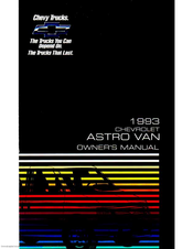 Chevrolet 1993 Astro Cargo Owner's Manual