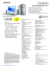 Sony PCV-RS412X - Vaio Desktop Computer Specifications